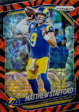 Matthew Stafford · 2025 Prizm Tiger Stripe — Football trading card
