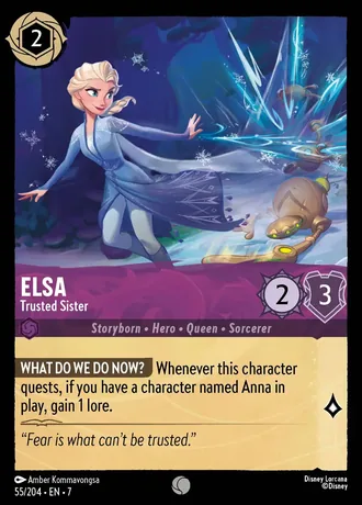Elsa - Trusted Sister · Lorcana — Disney Lorcana trading card