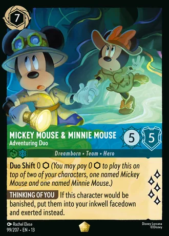 Mickey Mouse & Minnie Mouse - Adventuring Duo · Lorcana — Disney Lorcana trading card