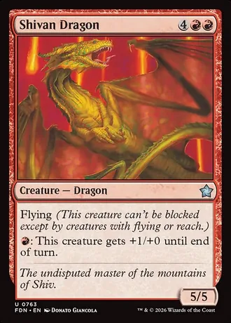 Shivan Dragon · Foundations — Magic: The Gathering trading card